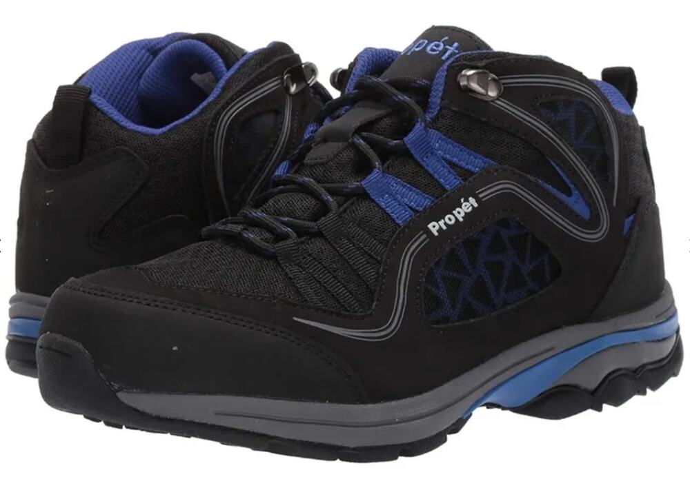 Propet Womens Peak Hiking Boots 6.5 NWT Black Blue Ankle Camp Waterproof Climb